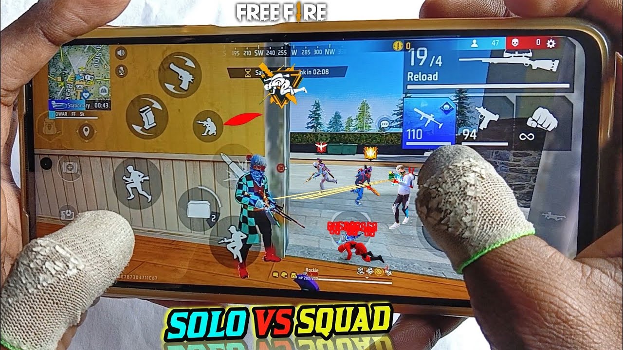 POCO X3 PRO - SOLO VS SQUAD FREE FIRE HANDCAM GAMEPLAY 🔥 With 4 finger CUSTOM HUD 
