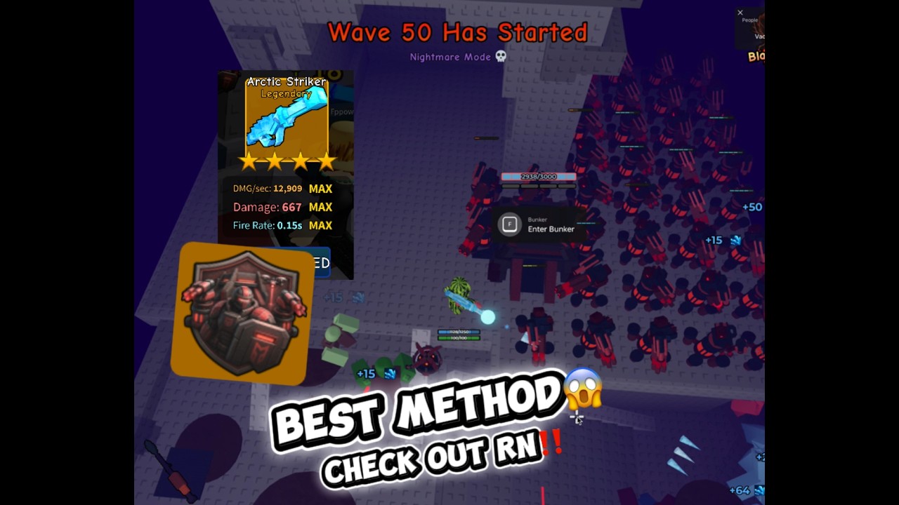 Survive Zombie Arena (Best Nightmare Mode Method) Tutorial Grind Solo (Bastion)