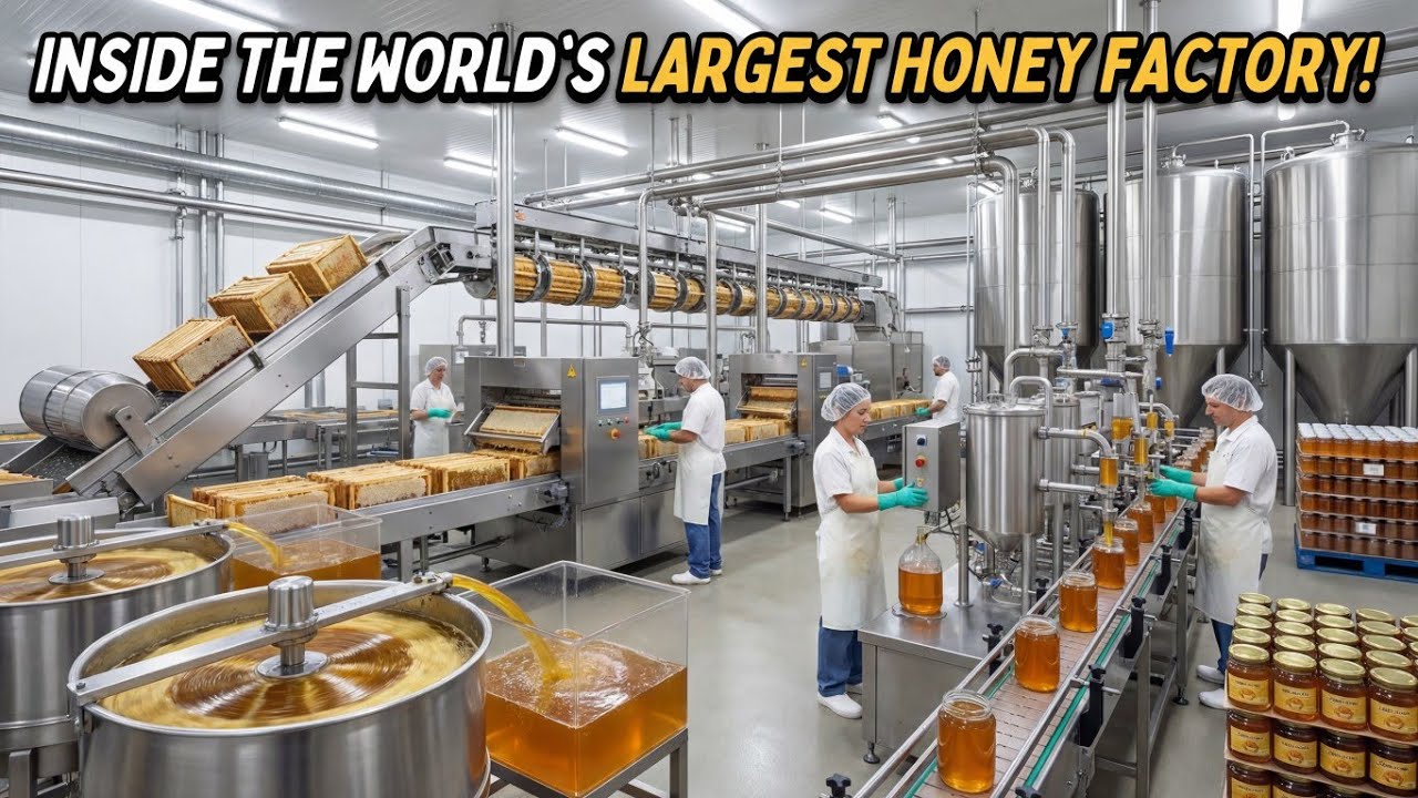 Inside the Giant Honey Processing Factory (Full Process) | How Honey Is Made