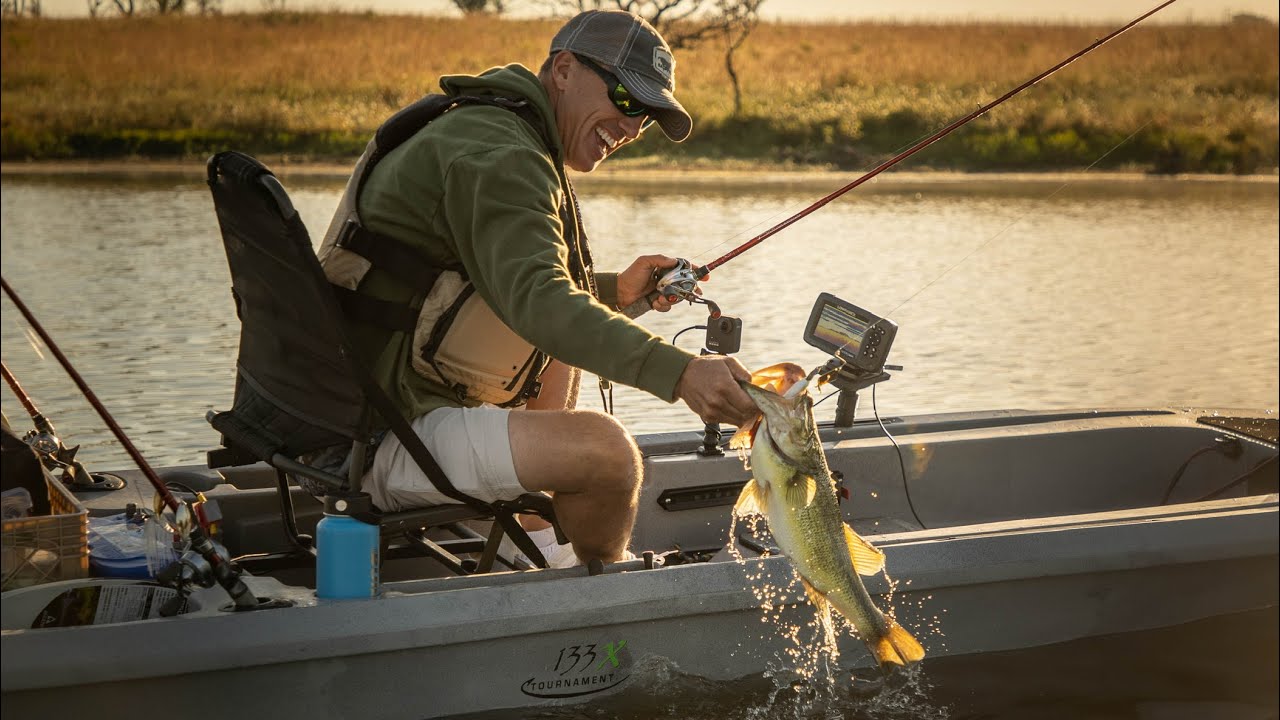 Catching my FIRST BASS out of my kayak!! // Project E