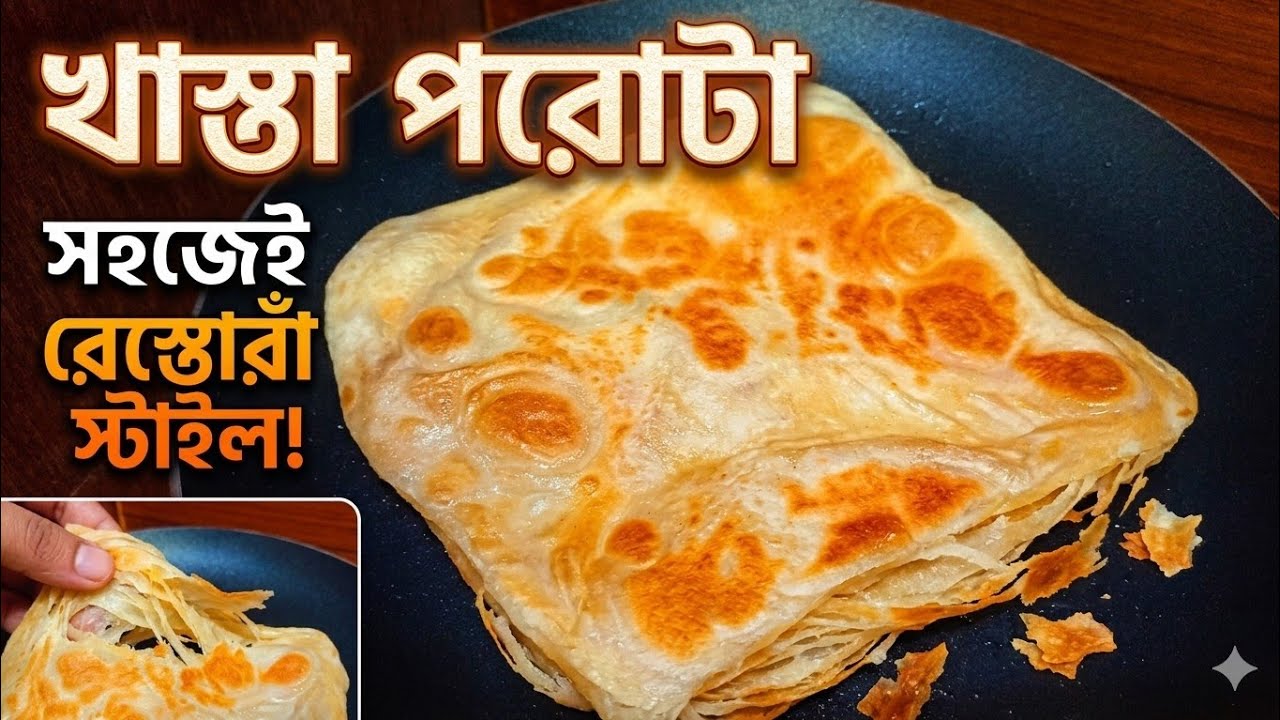 হোটেল স্টাইলে খাস্তা পরোটা রেসিপি । Hotel Style Porota // Khasta paratha Recipe Bangla 