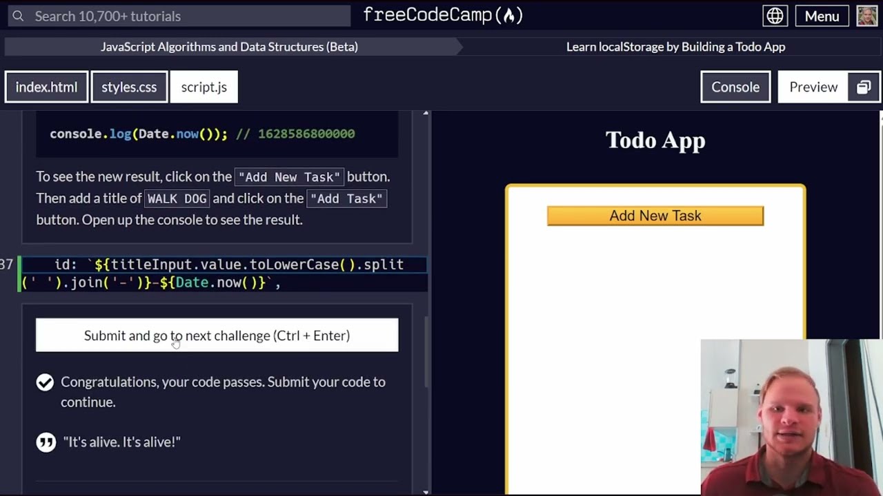 Learn localStorage by Building a Todo App | FreeCodeCamp