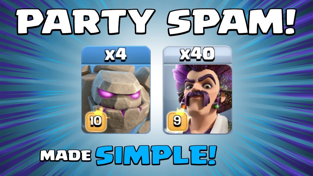 4 x GOLEMS + 40 x PARTY WIZARDS = UNSTOPPABLE! NEW BEST TH13 Attack Strategy | Clash of Clans