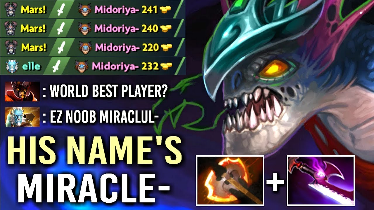 THIS IS WHY HIS NAME'S Miracle- Slark Epic Feed To God Gameplay Comeback WTF Dota 2