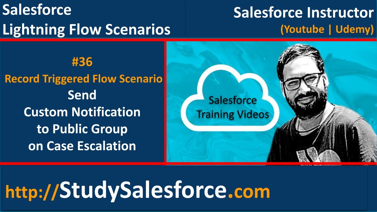 36 Record Triggered Flow Scenario - Send Custom Notification to a Public Group on Case Escalation