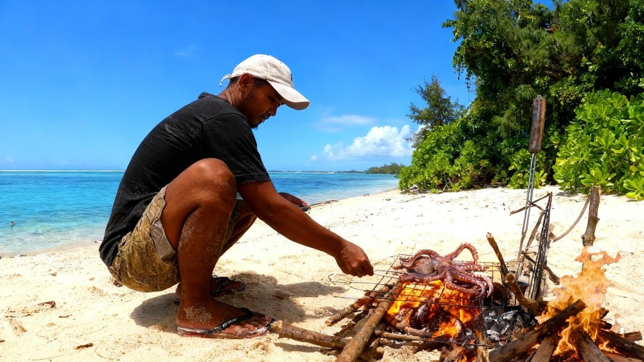 Tinggal di pulau terpencil tropis 2 hari berburu makan seafood mahal sedap