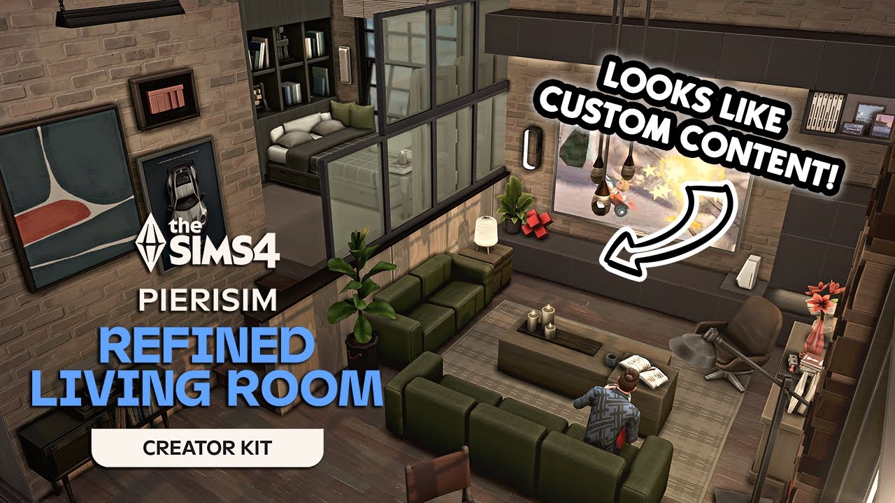 A Closer look at The Sims 4 Refined Living Room by Pierisim! This Kit is INSANE!!! 😱😱😱