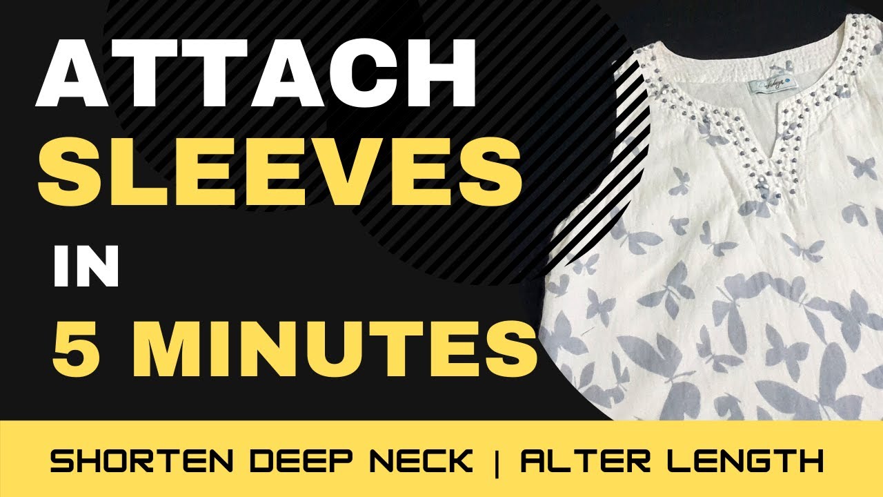 How to Add Sleeves to a Sleeveless Dress, Alter Neck and Dress Length | Stitching Mall