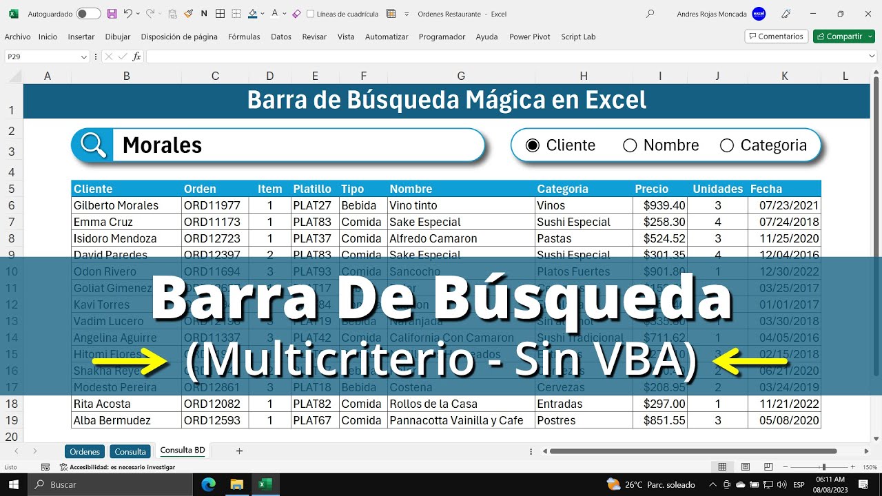 Trucos Ocultos de Excel: Cómo Hacer una Barra de Búsqueda Multicriterio (Sin VBA)