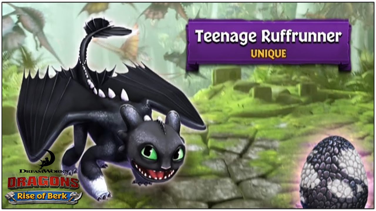 NEW TEENAGE RUFFRUNNER (NIGHT LIGHT DRAGON) | DRAGONS: RISE OF BERK