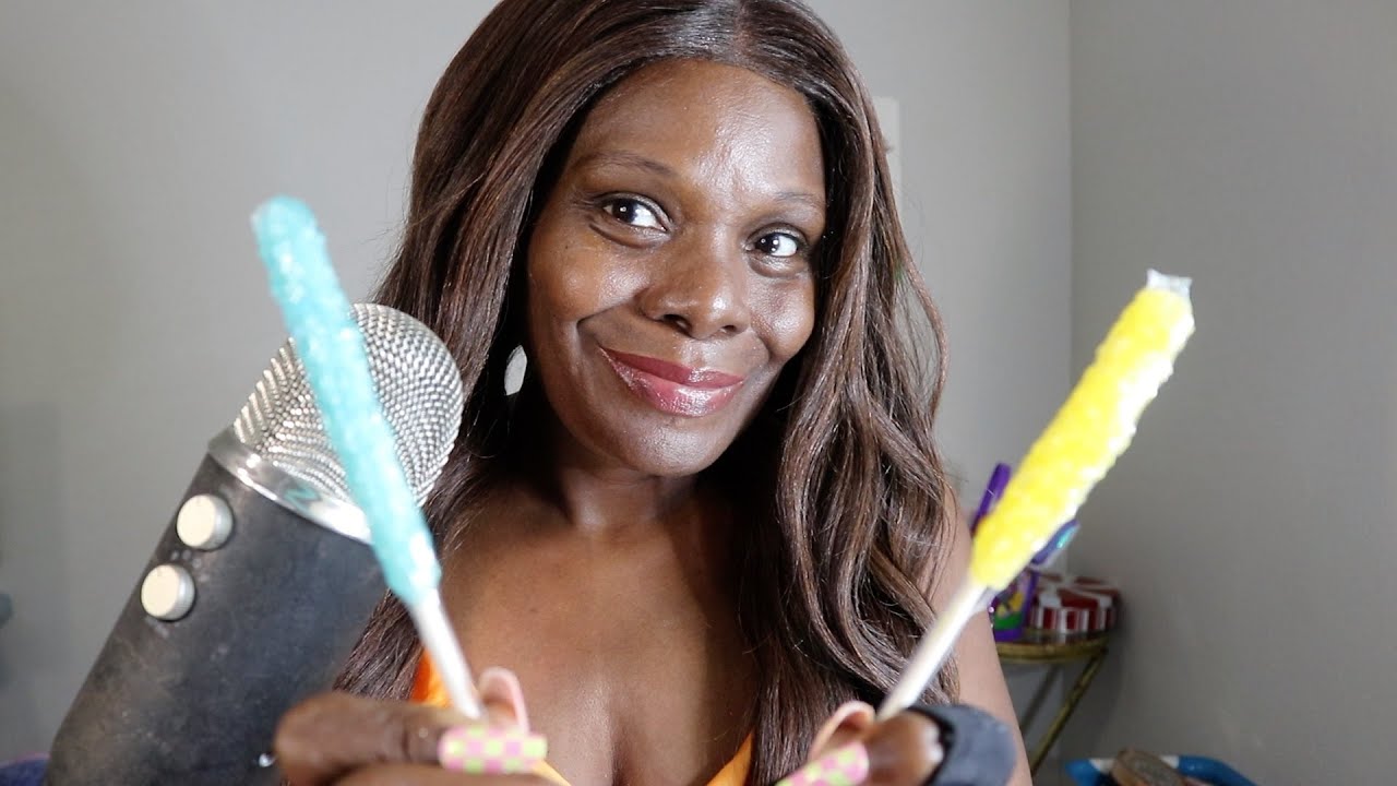 Rock-Candy Pineapple And Blue Raspberry ASMR Eating Sounds