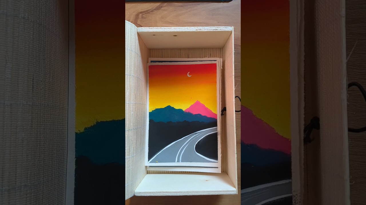 ✨Easy Night Sunset Scenery Drawing 🌙 | Oil Pastel Art for Beginners 