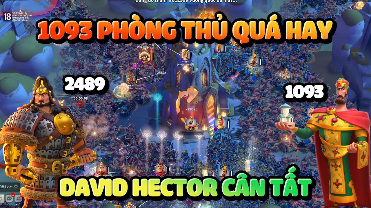 Đại Đế Quốc 1093 Phòng Thủ Siêu Trâu Combat Liên Tục Không Nghỉ Với 2489 Rise of Kingdoms