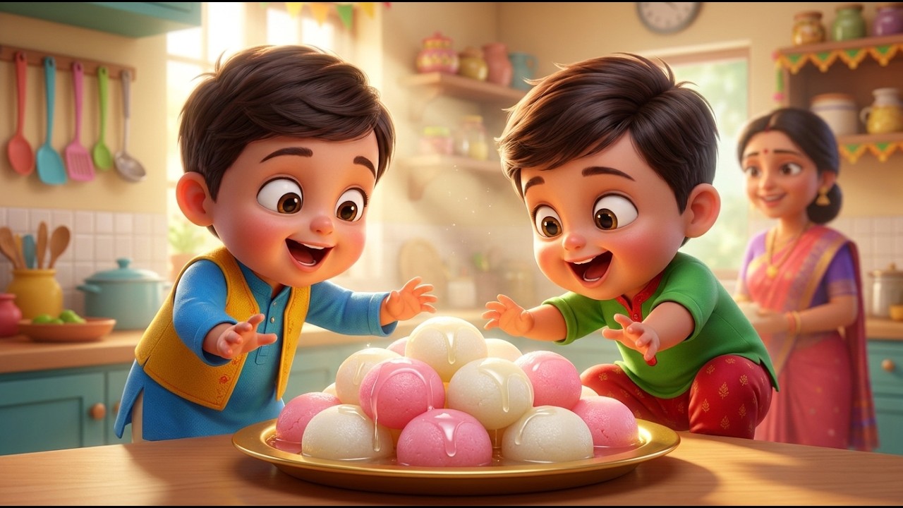 Chunnu Munnu Do Bhai 🍬 | Rasgulla Wala Masti Song | Hindi Nursery Rhymes for Kids | 3D Cartoon