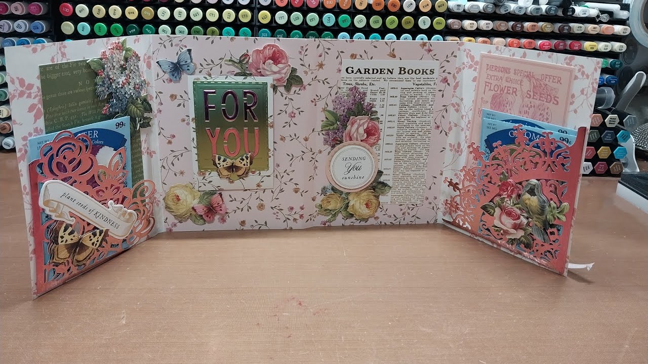 Quad fold pocket card for garden seed packets, let's make it! Hostess gift diy 