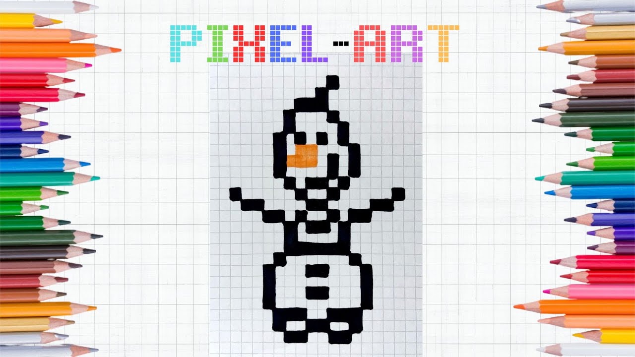 Como Dibujar un Muñeco de Nieve en Pixel Art - How To Draw a Snowman  #pixelart #snowman #snow