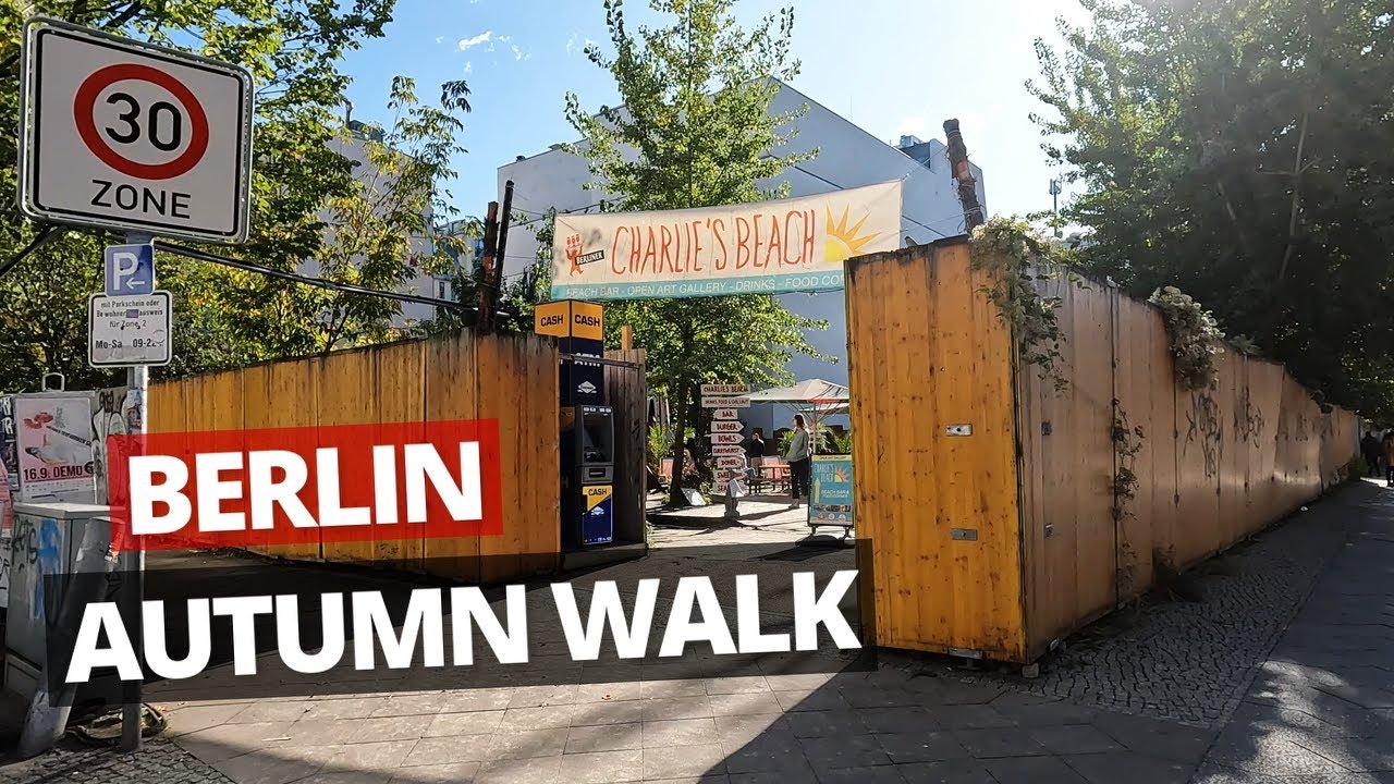 Berlin City Autumn Street Walking Tour
