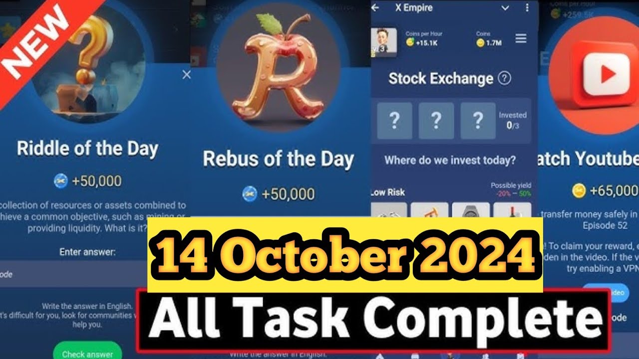 14 October X EMPIRE Airdrop all task complete 💯