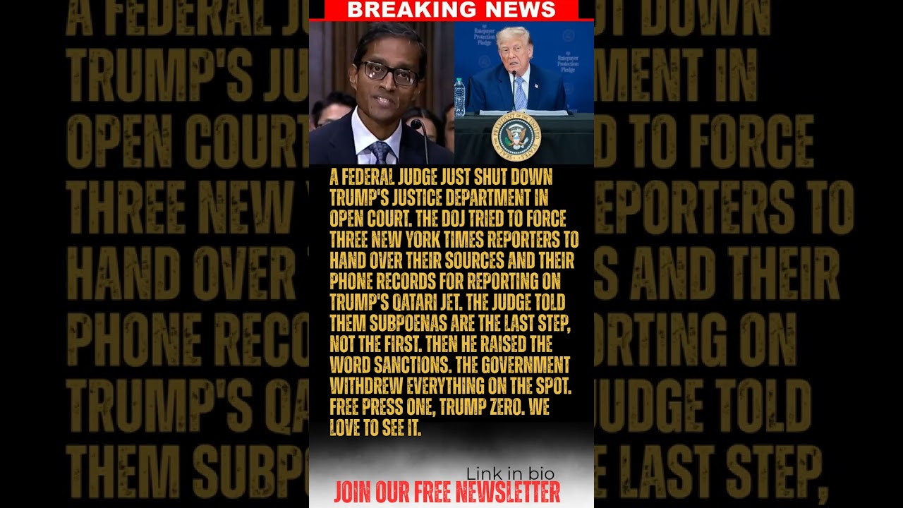 BREAKING: Federal judge humiliates Trump's DOJ over its attempt to hunt down New York Times sources