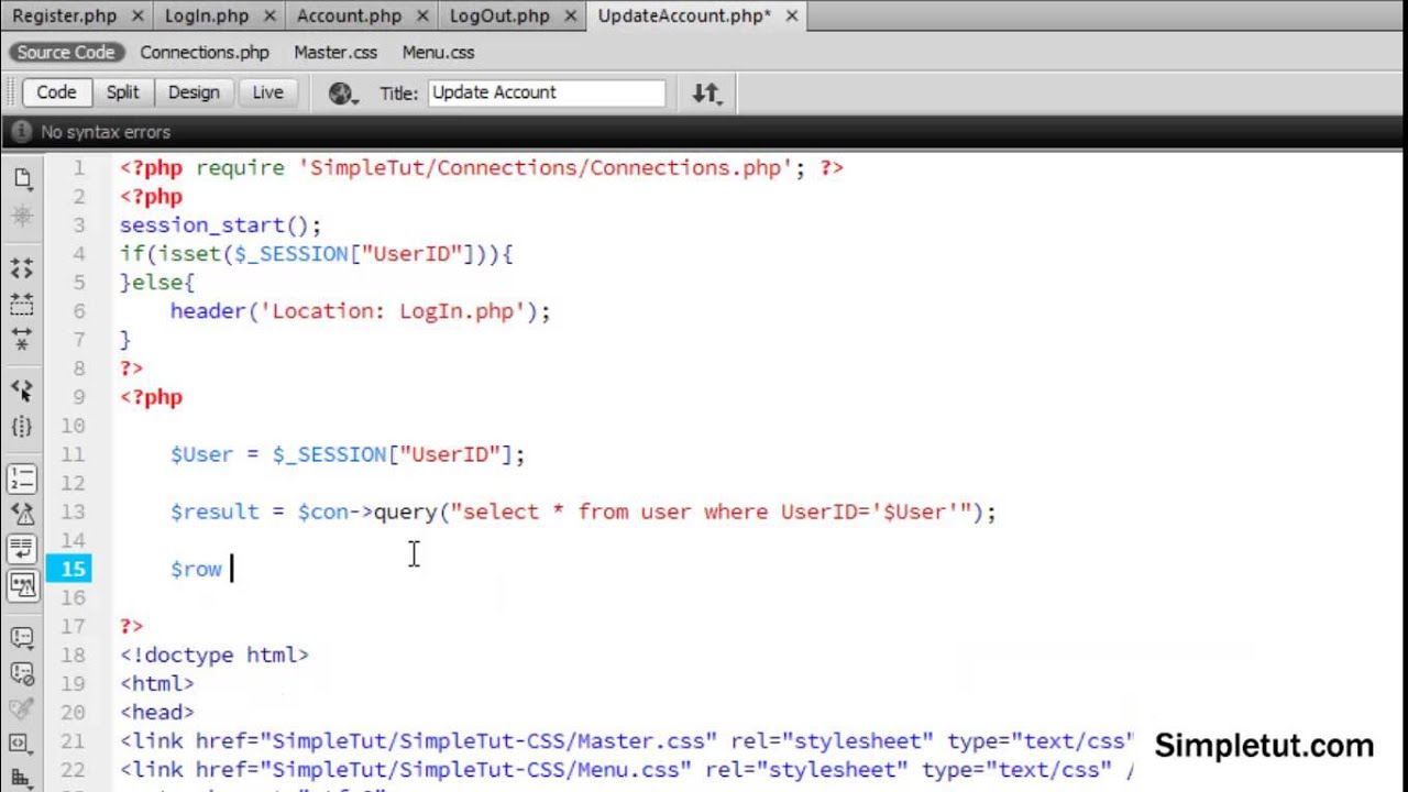 How to Build a MYSQLi User Registration System - Part 3: User Update Account