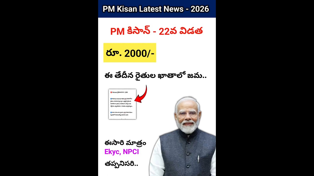 PM Kisan 2026 22nd Installment Latest News | release date