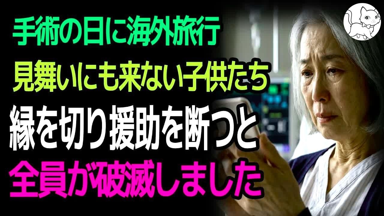 手術の日には海外旅行、見舞いにも来ない子供たち。彼らとの縁を断ち、援助を停止した結果、全員が没落した。
