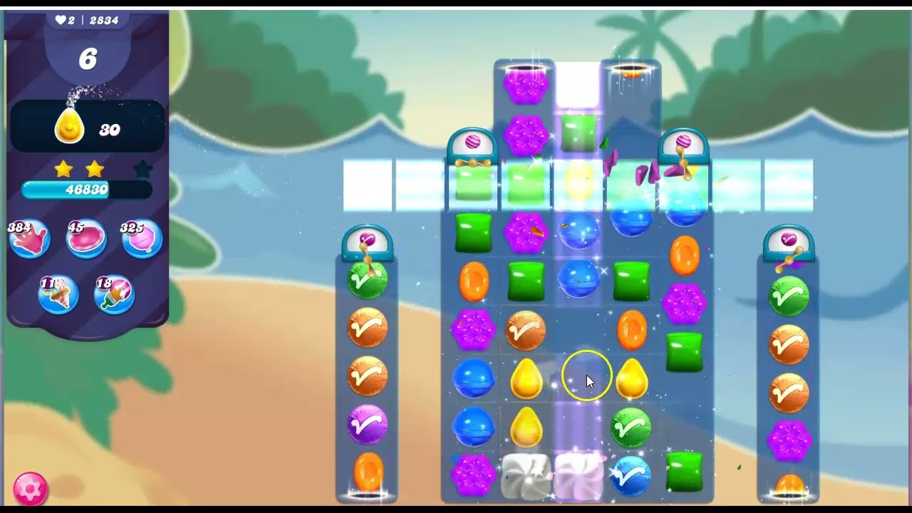 Candy Crush Level 2834 Talkthrough, 11 Moves 0 Boosters