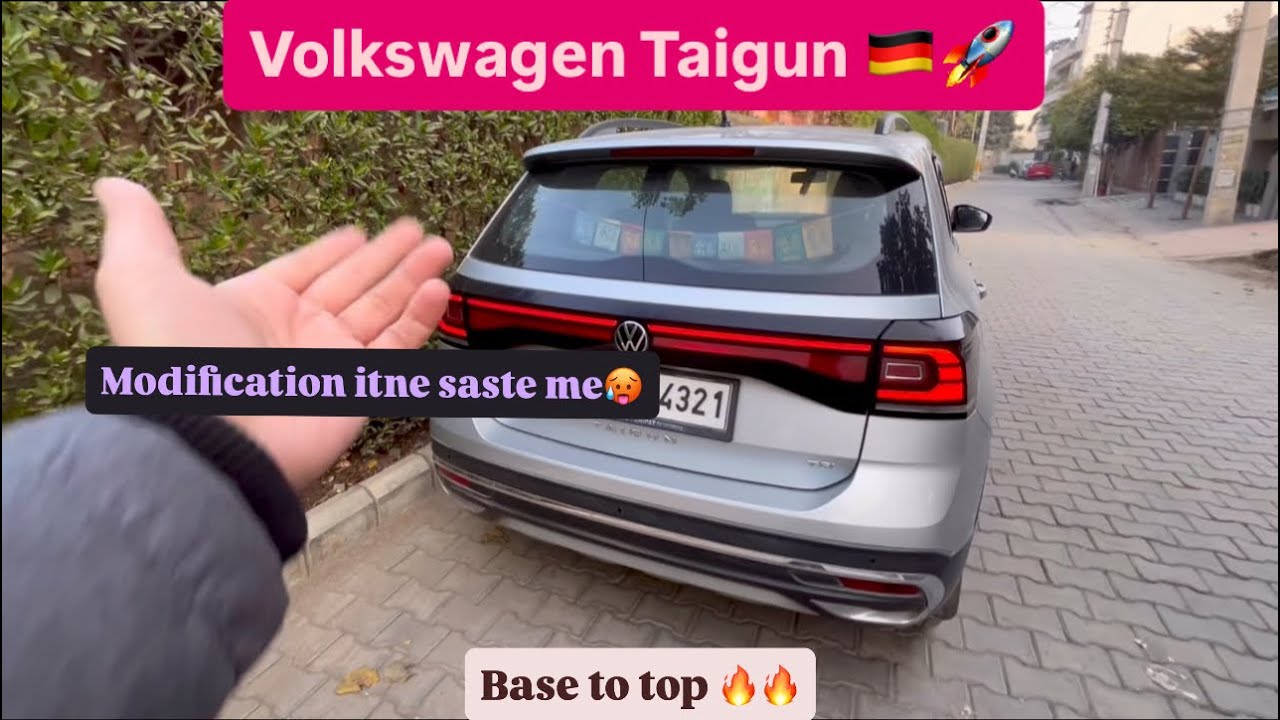 VW Taigun base model modifications under 50k 😍🔥🇩🇪