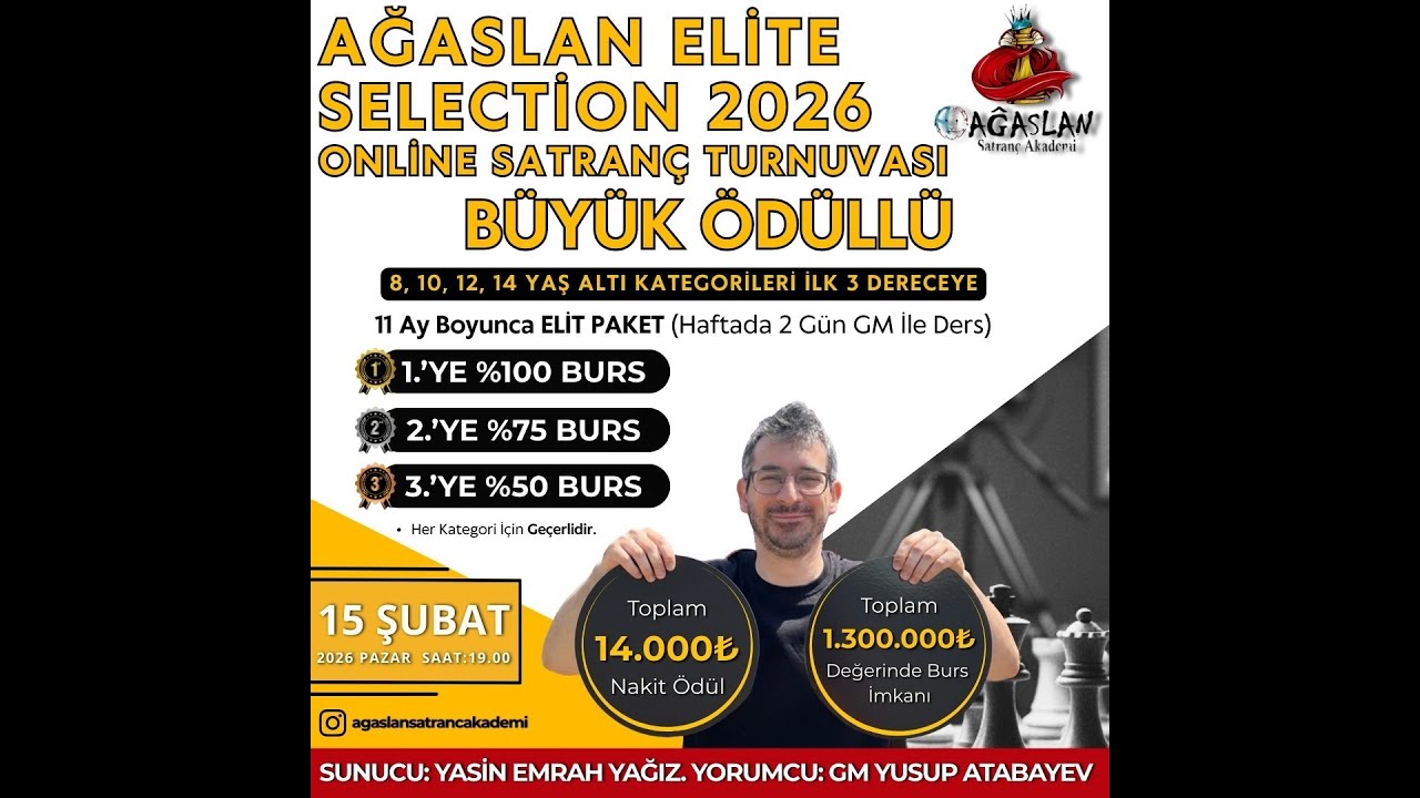 [TUR] Ağaslan Elite Selection 2026 Online Satranç Turnuvası | 14.000 TL Ödüllü lichess.org