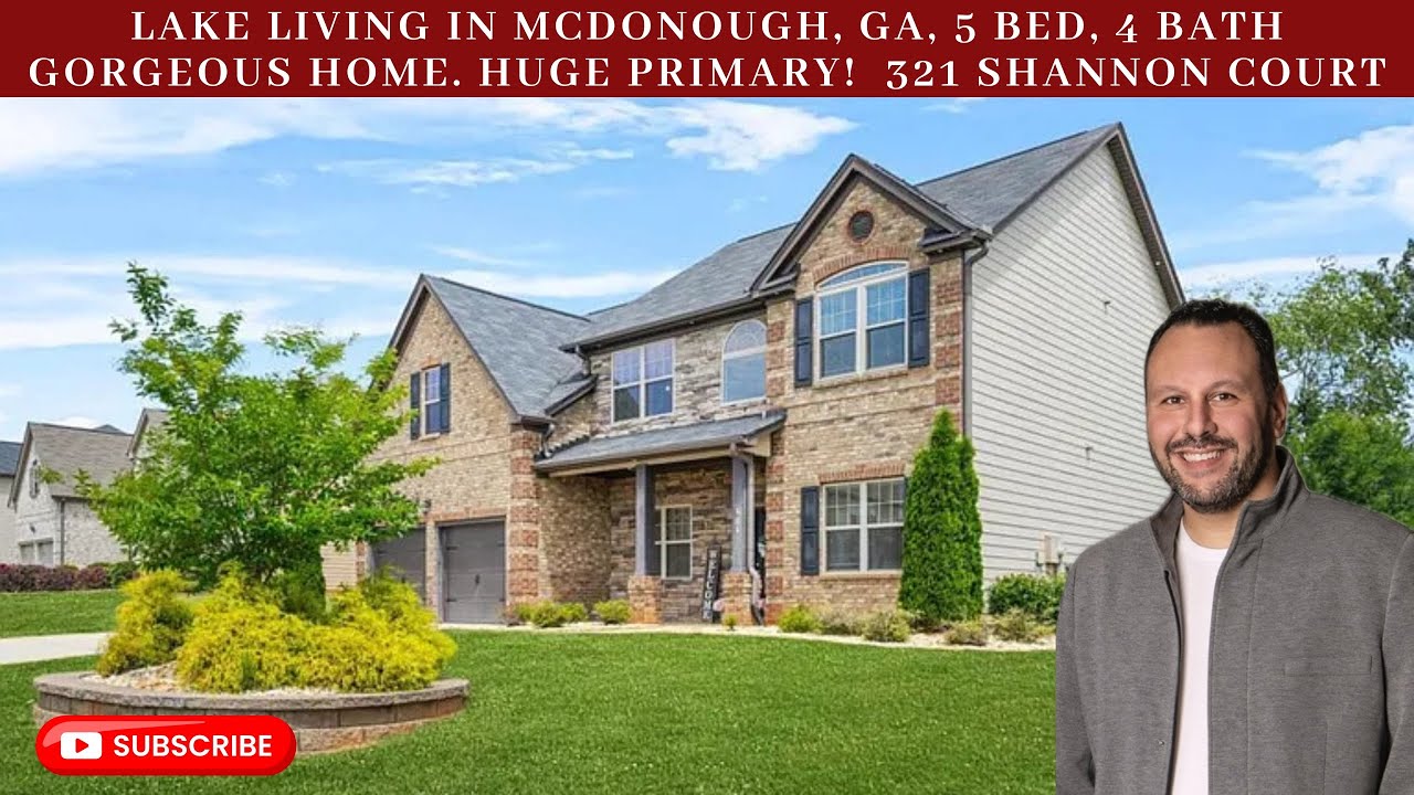 Lake Community McDonough, GA. 5 Bed, 4 Bath, New Hardwoods! STUNNING! Amenities Galore!
