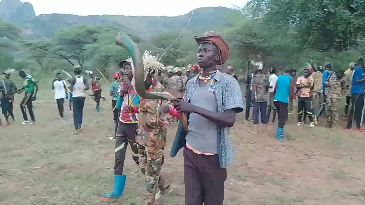 Laarim community young men traditional dance 
