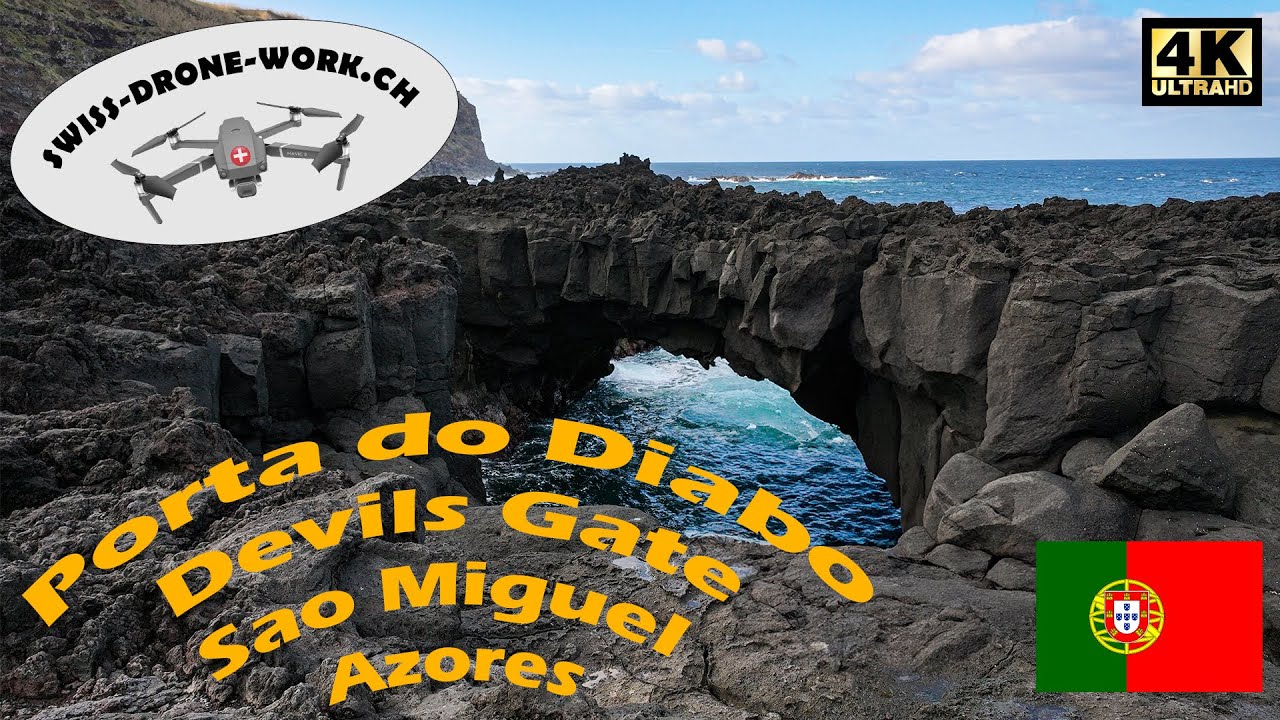 Porta do Diabo – Geheime Küstenformation? Das Tor des Teufels aus der Luft 🛩️🌊 | São Miguel, Azoren