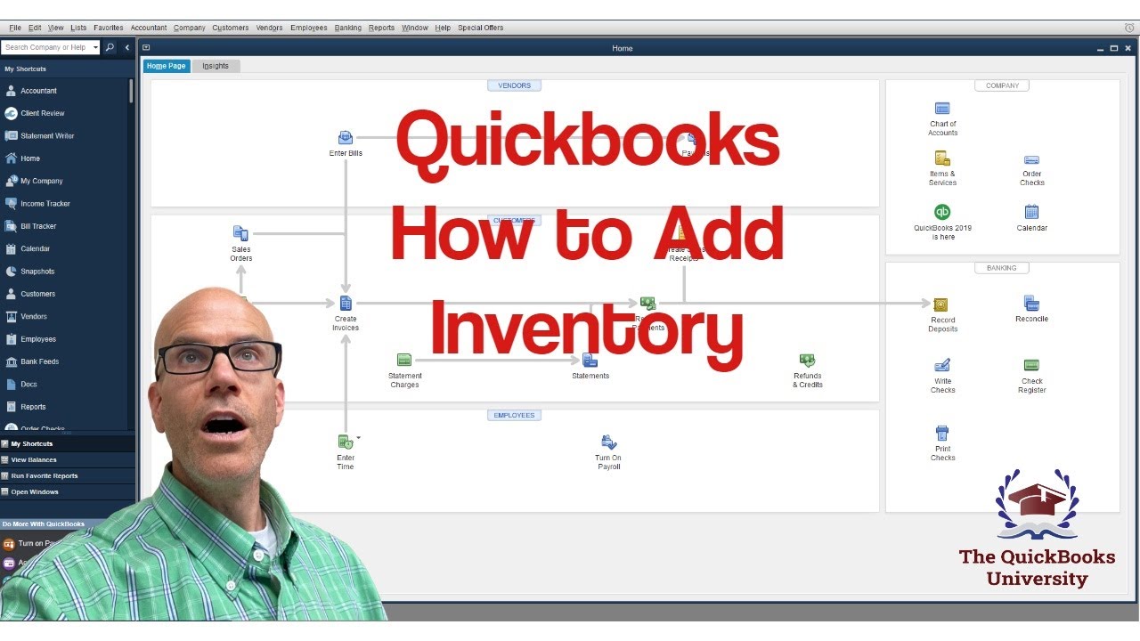 Quickbooks Как добавить инвентарь