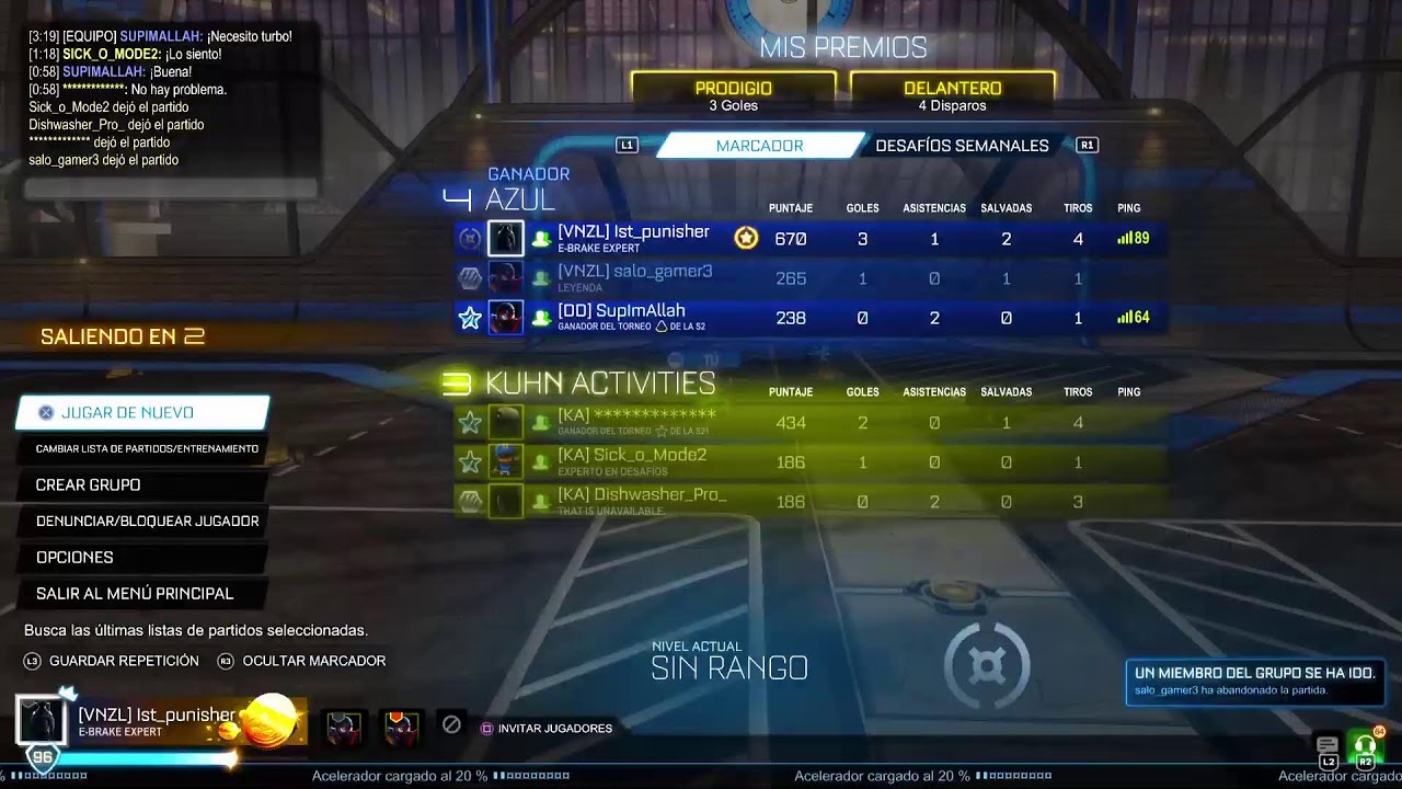 Rocket Legue Competitivo PS5 4K EN VIVO