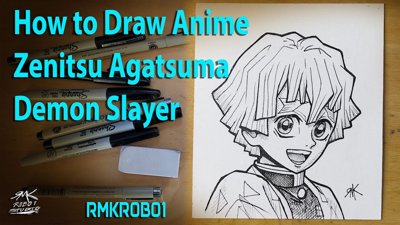 How to Draw Zenitsu Agatsuma Demon Slayer 1
