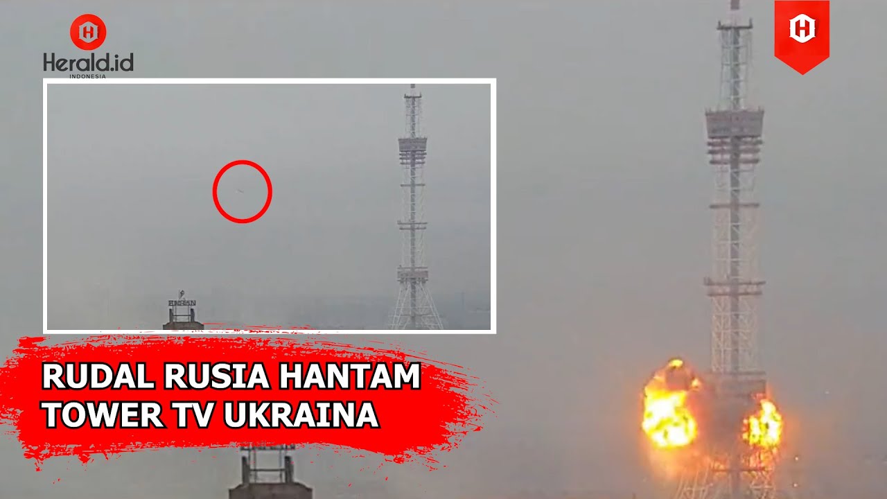 NGERI! Rudal Rusia Hantam Tower TV di Ukraina, 5 Orang Dilaporkan Tewas