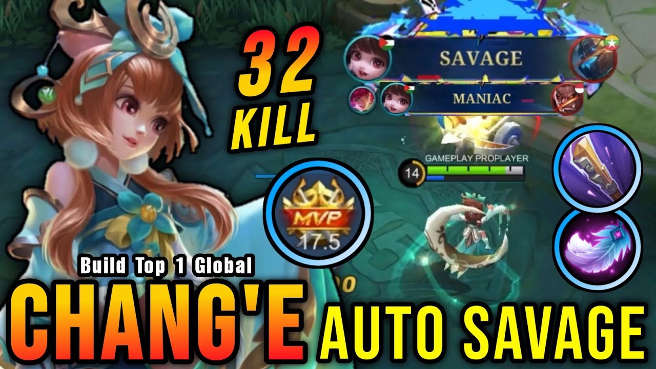 NEW META?! 32 Kills Chang'e Golden Staff Build AUTO SAVAGE!! - Build Top 1 Global Chang'e ~ MLBB