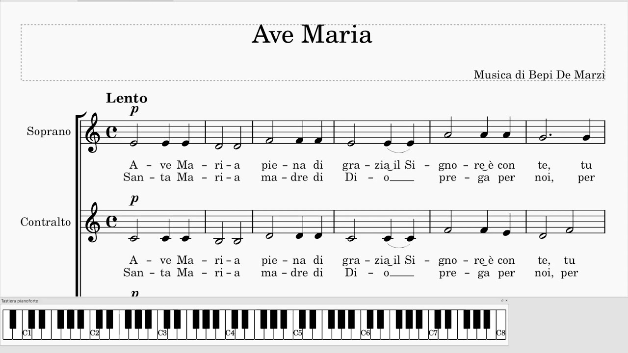Ave Maria (Bepi De Marzi) - SCTB 4 voci cantante virtuale