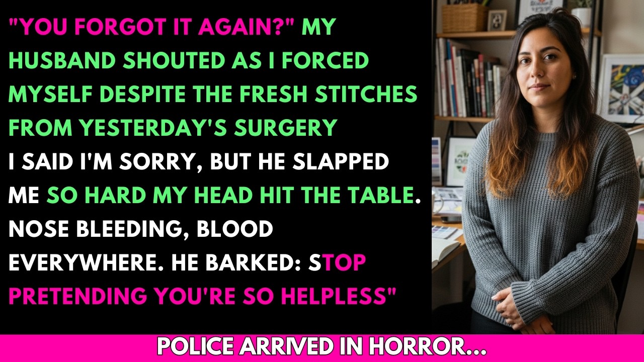 After the Hospital, My Own Husband Yelled “YOU FORGOT IT ” — Then Slapped Me So Hard I Did This