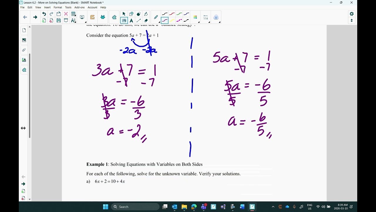 Lesson 6.2: More on Solving Equations (Video Lesson, Part 1)