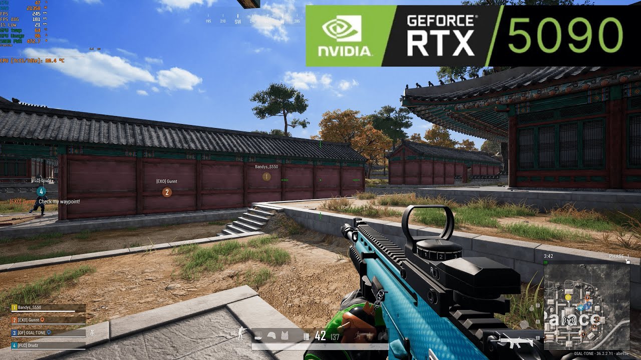 PUBG: 4k : RTX5090 - AMD 9800x3D - 64GB ram - Max Settings