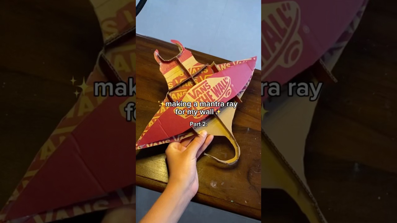 😍🪼Making a MANTA RAY for my wall🦈🐬 Cardboard Craft | DIY Shark Tutorial | Wall Decor #cardboard