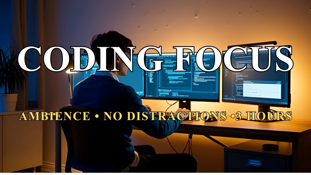 Coding Focus Music — Ambient (No Distractions) — 3 HoursCoding 3hours