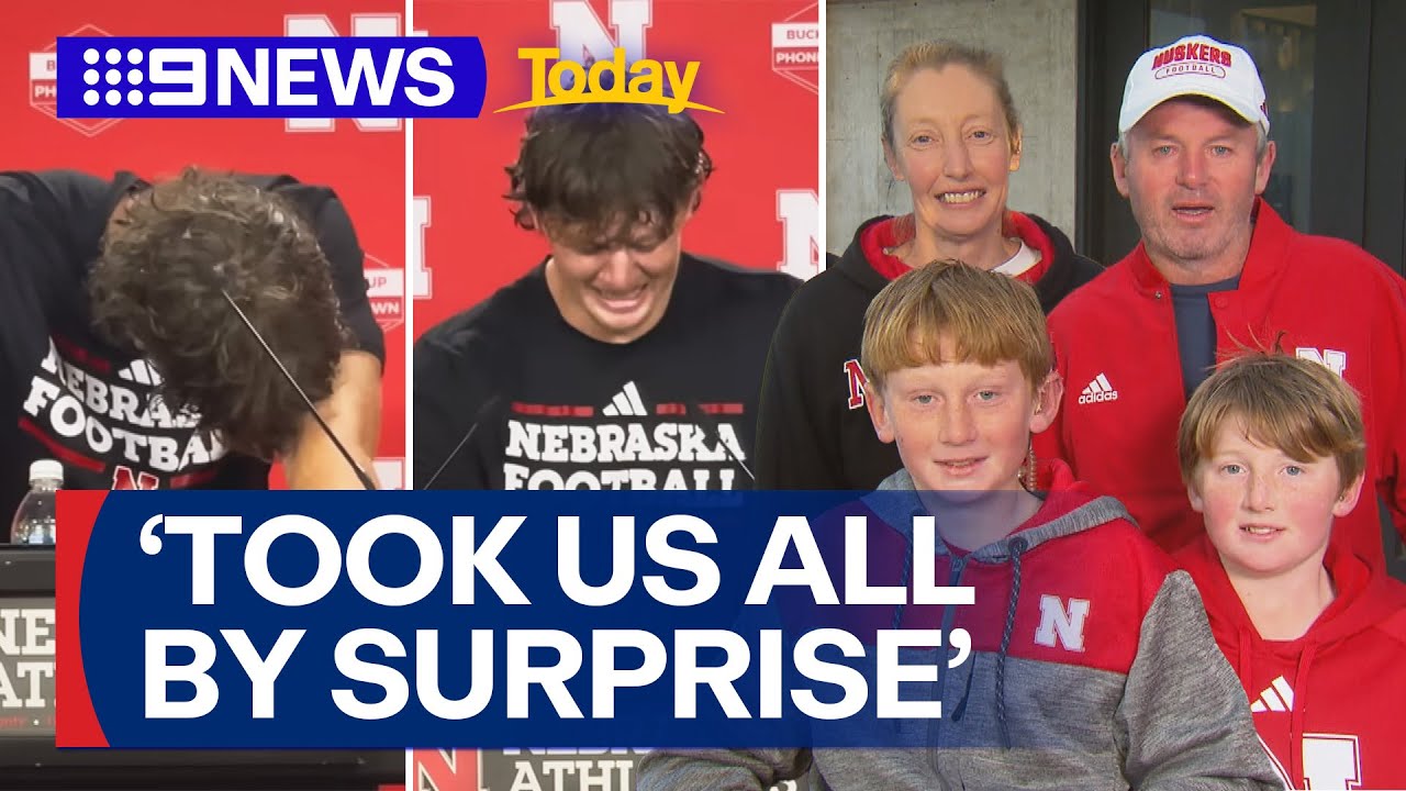Family of Archie Wilson reacts to viral moment of sports star being homesick | 9 News Australia