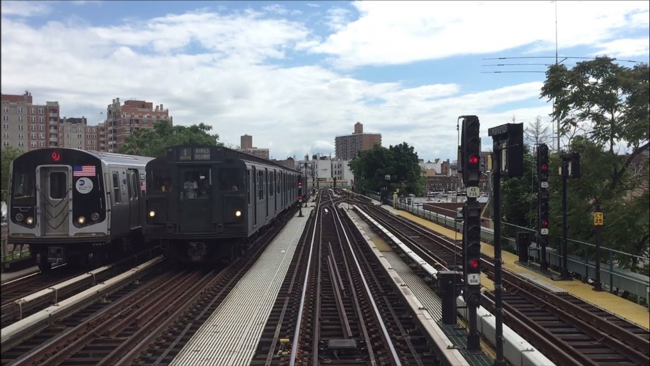 NYC Subway HD 60fps: D-type Triplex 6095 Fast Railfan Window Ride to Brighton Beach 6/28/15