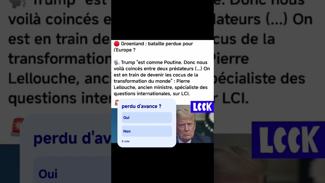 🚨🇨🇵 🇺🇸 Groenland : bataille perdue pour l'Europe ? Pierre Lellouche 👉 impressions 