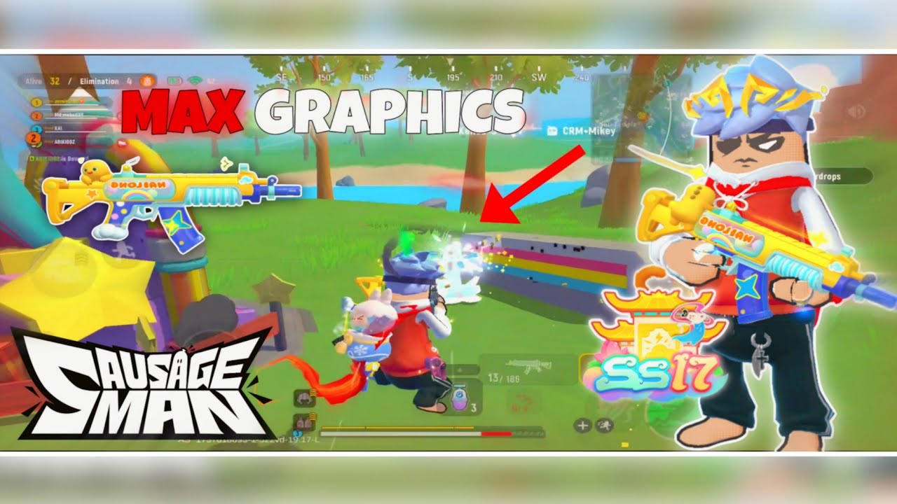 MAX GRAPHICS 😍 QUAD 18 KILLS GAMEPLAY SS17 | SAUSAGE MAN