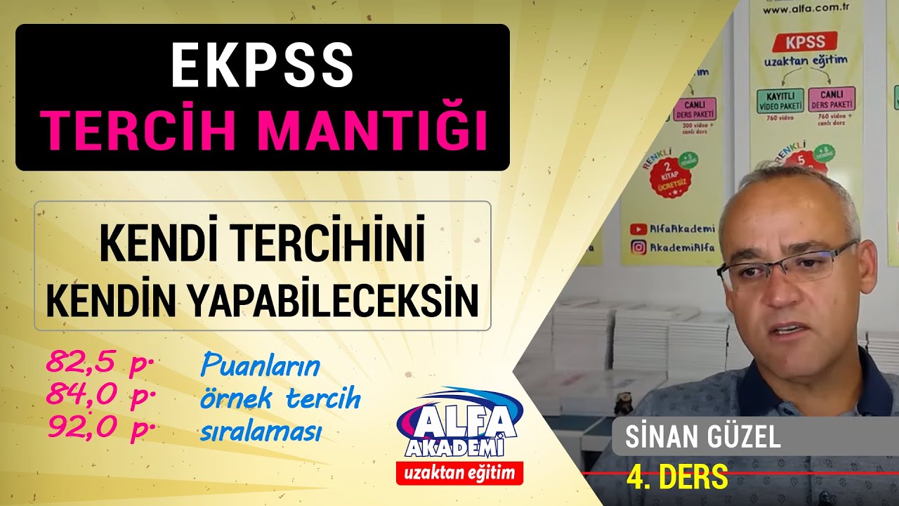 2025 EKPSS Tercih Mantığı 4. Video  » Örnek EKPSS tercih listesi