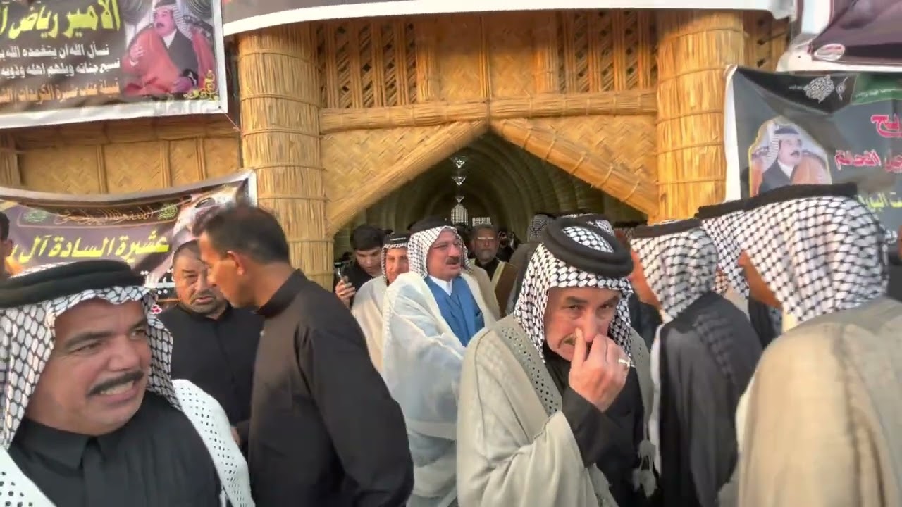 حضور امير بني حسن العراق الامير حسين ال عبيد العباسي فاتحة الشيخ رياض ال ثجيل شيخ قبيلة عتاب