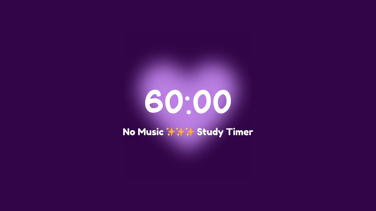 60 minutes purple heart aura study timer for deep focus & productivity💜 Aesthetic Focus Countdown⏱️